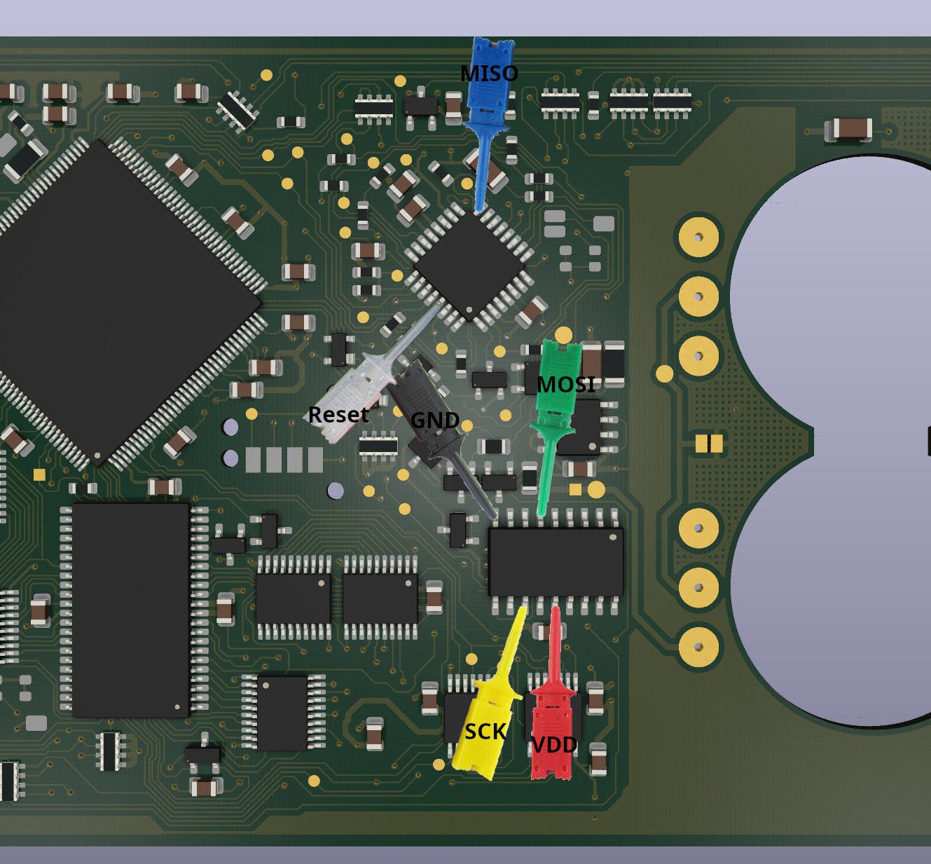 Die meisten Pins können an den RTC angeclipt werden